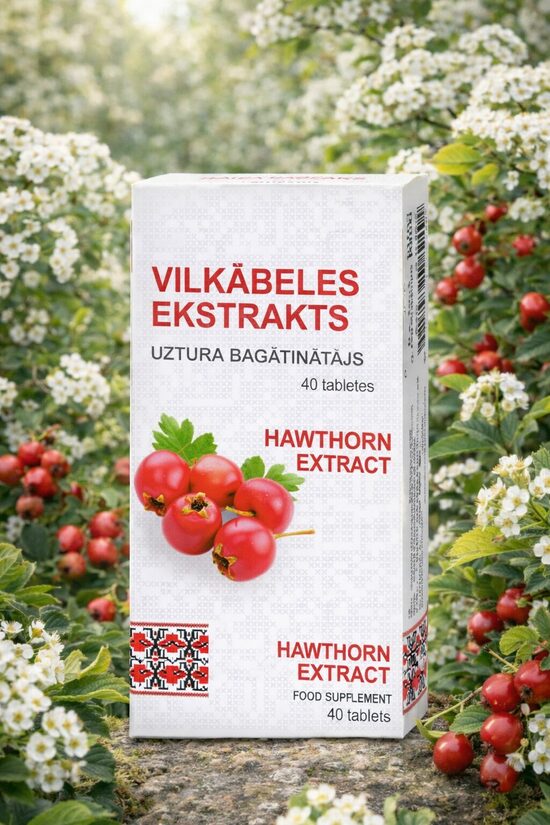 SIRDS UN ASINSVADU VESELĪBAI, ASINSPIEDIENA SAMAZINĀŠANAI VILKĀBELES EKSTRAKTS 40 TABLETES